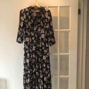 Zara - long floral shirt dress